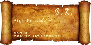 Vigh Kristóf névjegykártya